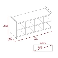 Streamdale Entryway Storage Unit, Eight Shoe Capacity - Espresso Mahogany