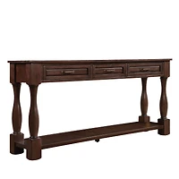Streamdale 63" Wood Console Table with Drawers & Shelf, Easy Assembly