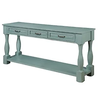 Streamdale 63" Wood Console Table with Drawers & Shelf, Easy Assembly