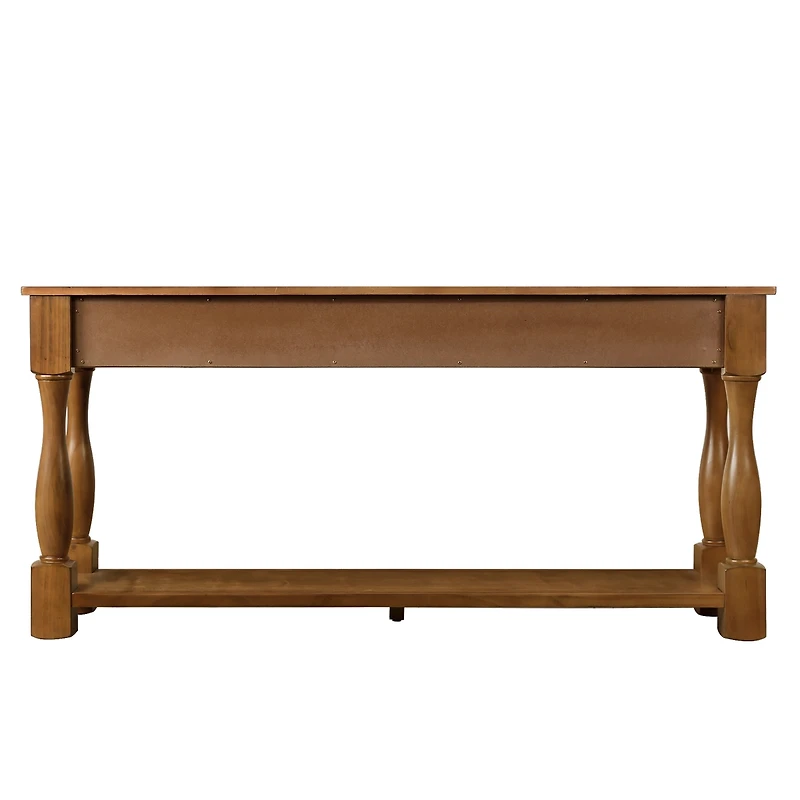 Streamdale 63" Wood Console Table with Drawers & Shelf, Easy Assembly