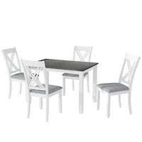 Streamdale Rustic 5-Piece Wood Dining Set for Small Spaces