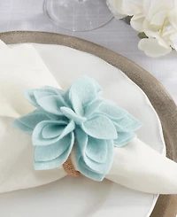 Saro Lifestyle Felt Blossom Napkin Ring, Set of 4