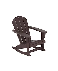 3 Piece set Outdoor Patio Poly Adirondack rocking chairs with side table