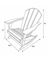 3 Piece set Outdoor Patio Poly Adirondack rocking chairs with side table