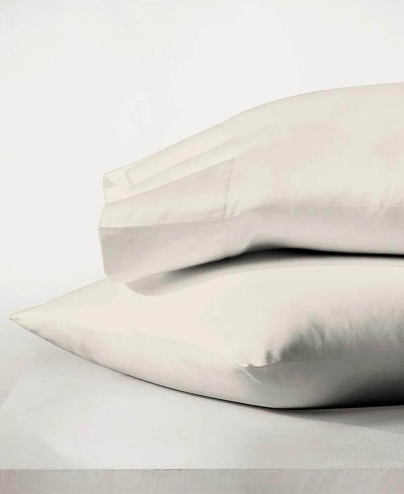 Purity Home 300 Thread Count Brushed Cotton Percale Pillowcase Pair, King