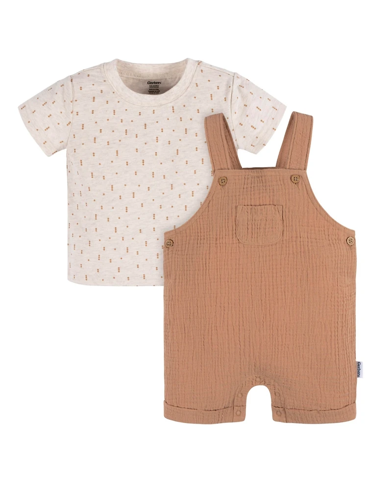Gerber Baby Boys or Girls Romper and T-Shirt Set