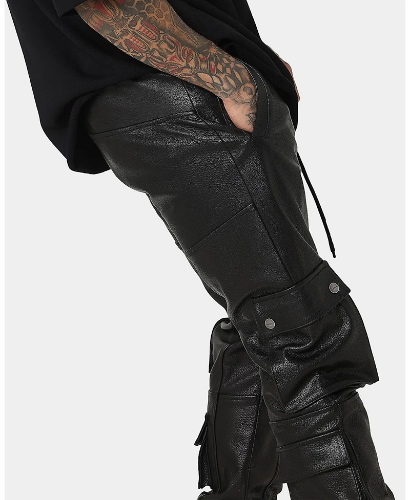 Saint Morta Men's Leather Cargo Jogger