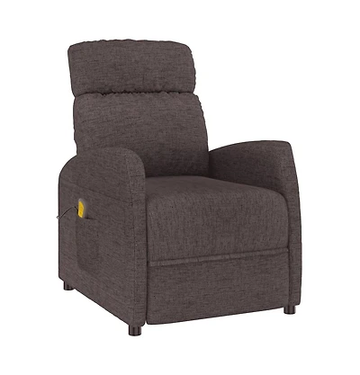 Massage Recliner Dark Brown Fabric