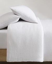 Closeout! Calvin Klein Seersucker 3 Piece Duvet Cover Set, Queen