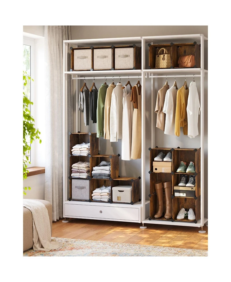 Slickblue 16 Cube Closet Organizers And Storage, Clothes Storage Organizer For Wardrobe