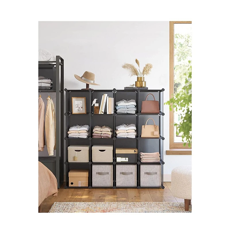 Slickblue 16 Cube Closet Organizers And Storage, Clothes Storage Organizer For Wardrobe