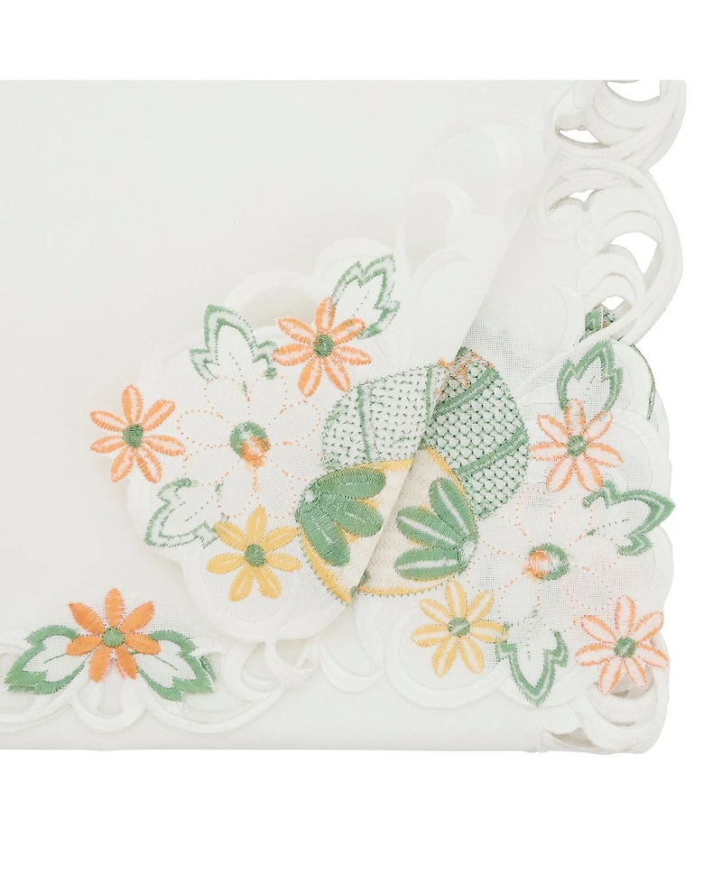 Saro Lifestyle Embroidered Easter Eggcellent Table Runner