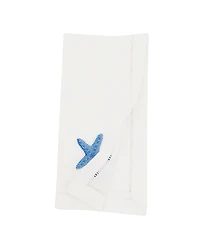 Saro Lifestyle Embroidered Starfish Serenade Napkin Set of 6, 20"x20"