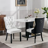 Streamdale Furniture Contemporary Pu & Velvet Dining Chair Set