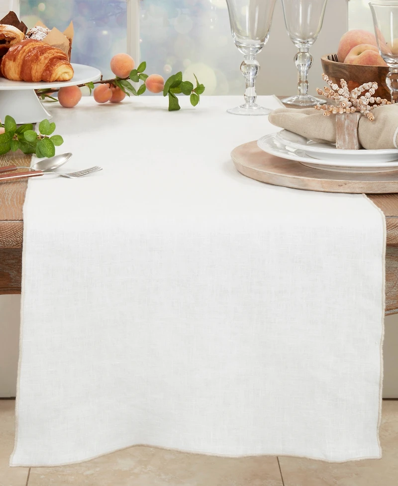 Saro Lifestyle Stonewashed Stitched Edge Table Runner, 16"x72"