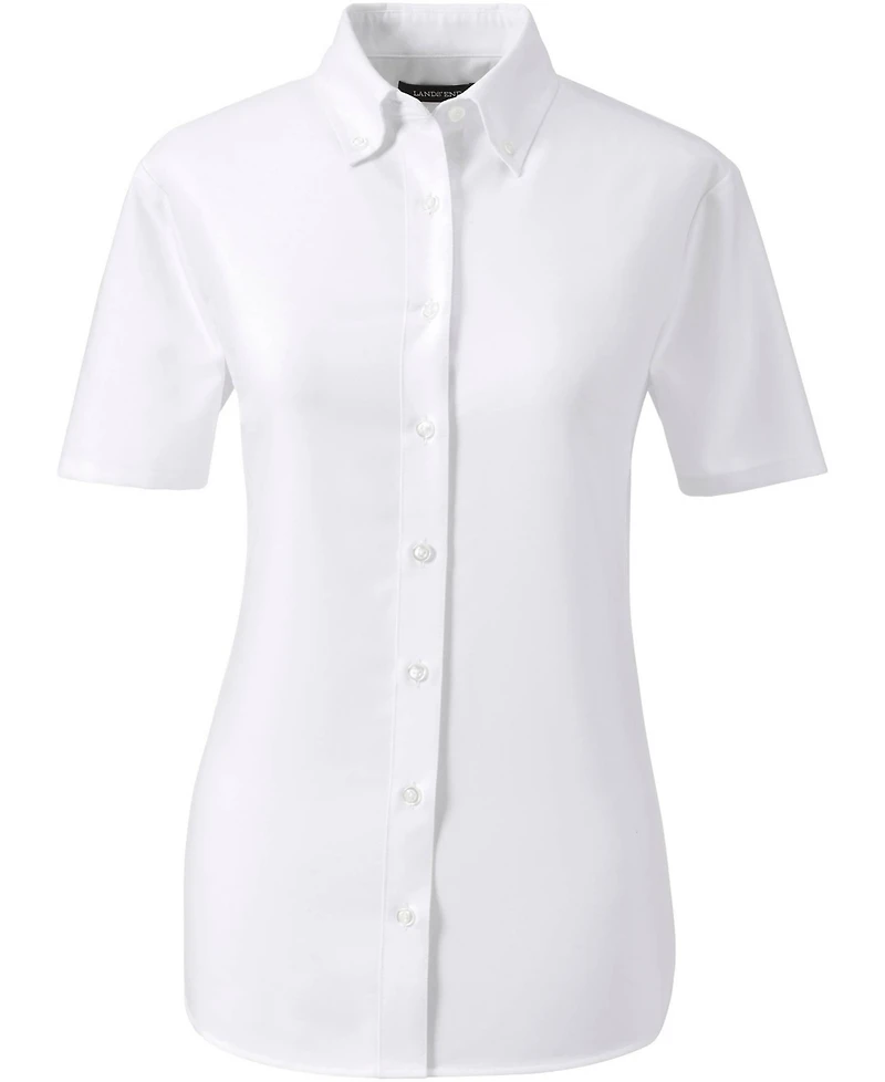 Lands' End Women's Short Sleeve Oxford Dress Shirt