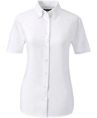Lands' End Women's Short Sleeve Oxford Dress Shirt