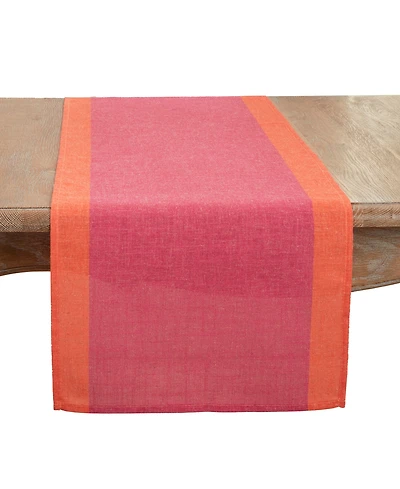 Saro Lifestyle Multicolored Band Table Runner, 16"x72"