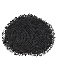 Saro Lifestyle Rustic Raffia Fringe Placemat Set of 4, 14"x14"