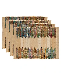 Saro Lifestyle Rainbow Rhythm Banded Placemat Set of 4, 14"x20"
