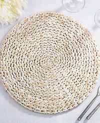 Saro Lifestyle Foil Print Natural Fiber Placemat Set of 4,15"x15"
