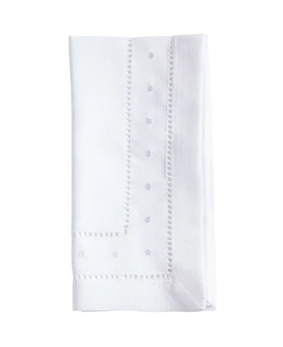 Saro Lifestyle Classic Hemstitch with Embroidered Border Dinner Napkin Set of 12, 20"x20"