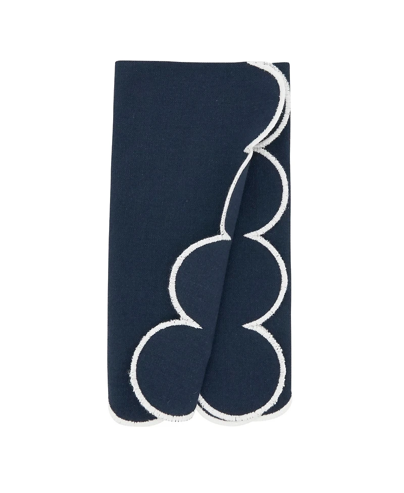 Saro Lifestyle Scalloped Hem Napkin Set of 4,20"x20"