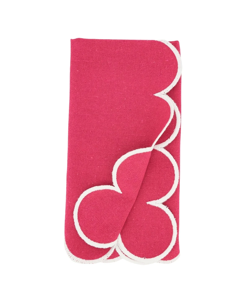 Saro Lifestyle Scalloped Hem Napkin Set of 4,20"x20"