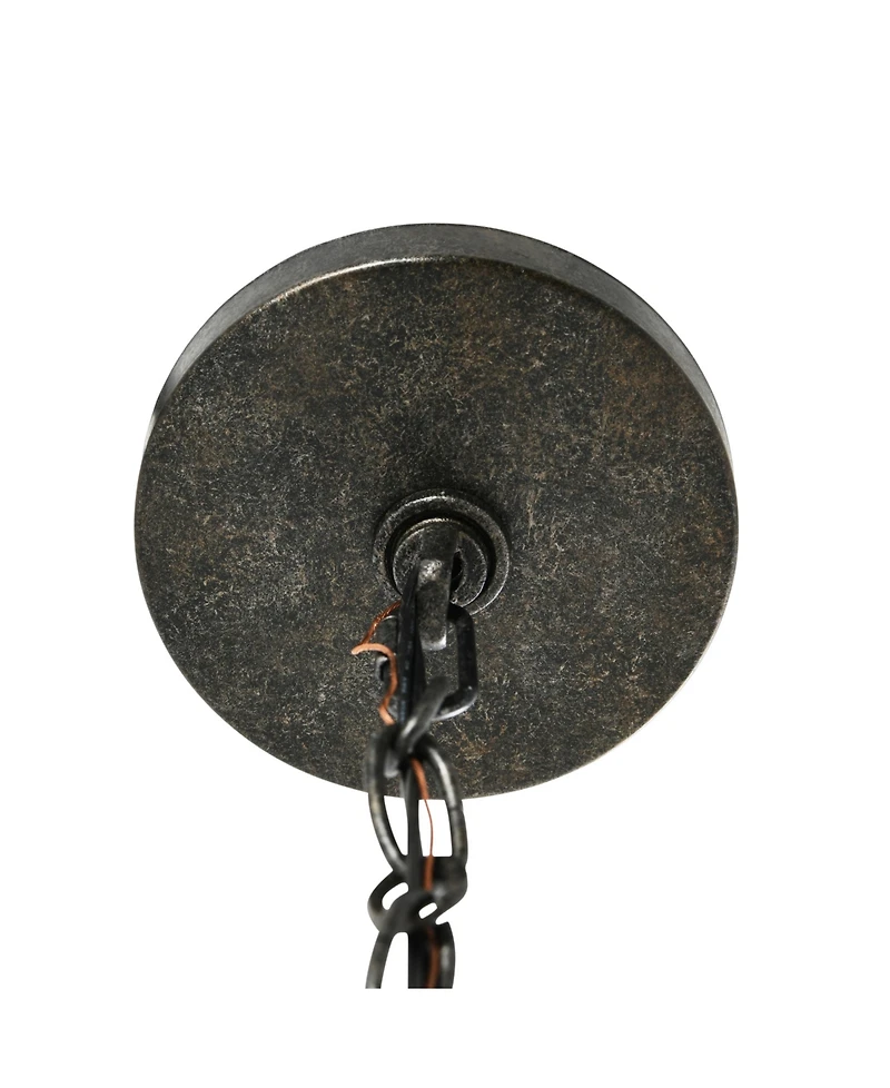 Robert Stevenson Lighting Martha - Woven Metal and Natural Rope Ceiling Light Black