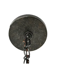 Robert Stevenson Lighting Martha - Woven Metal and Natural Rope Ceiling Light Black
