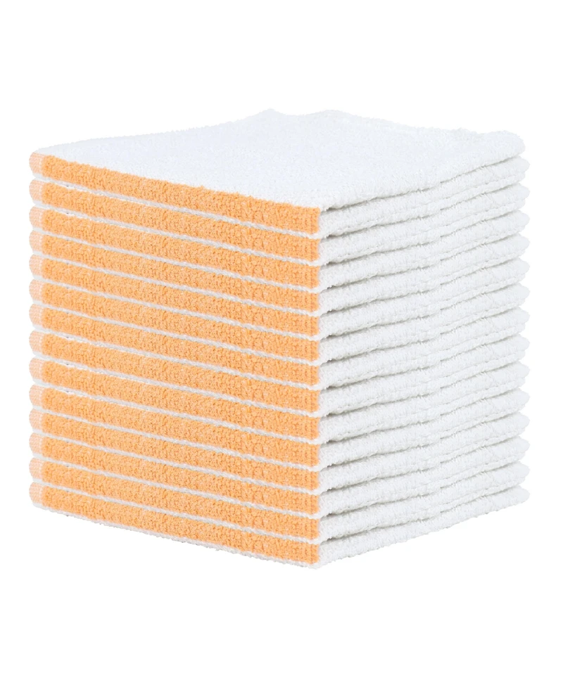 Arkwright Home Qwick Wick Bar Mop Towels (12 Pack), Cotton, 16x19 in., Multipurpose Terry Cleanup Towels, Striped Color Options