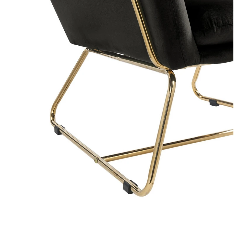 Simplie Fun Keira Velvet Accent Chair With Metal Base