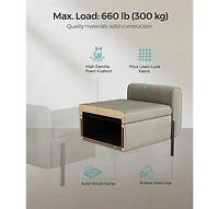 Slickblue Stylish Storage Bench with Designer Armrests