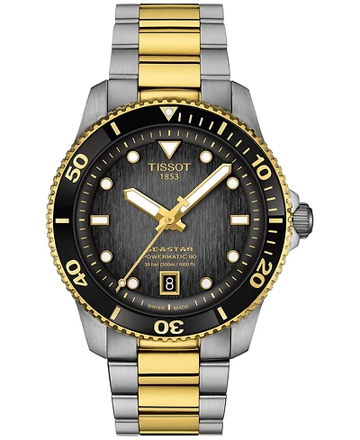 Tissot Men's Swiss Automatic Seastar 1000 Powermatic 80 Two-Tone Stainless Steel Bracelet Watch 40mm