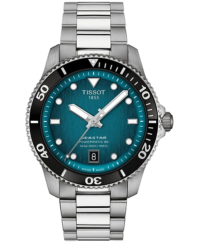 Tissot Men's Swiss Automatic Seastar 1000 Powermatic 80 Stainless Steel Bracelet Watch 40mm