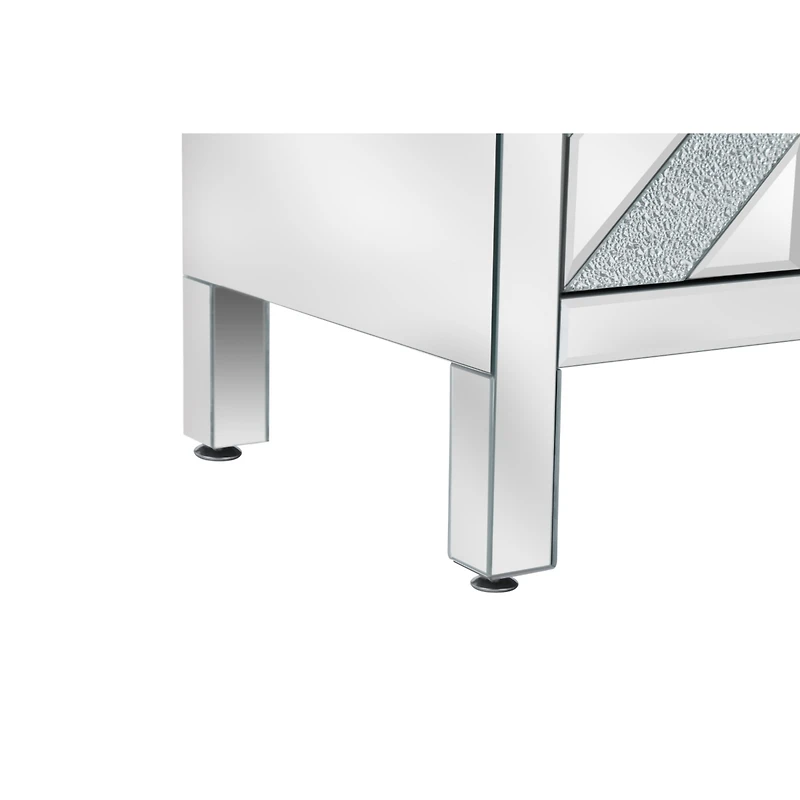 Streamdale Furniture Silver Mirror Trim Storage Cabinet for Any Room