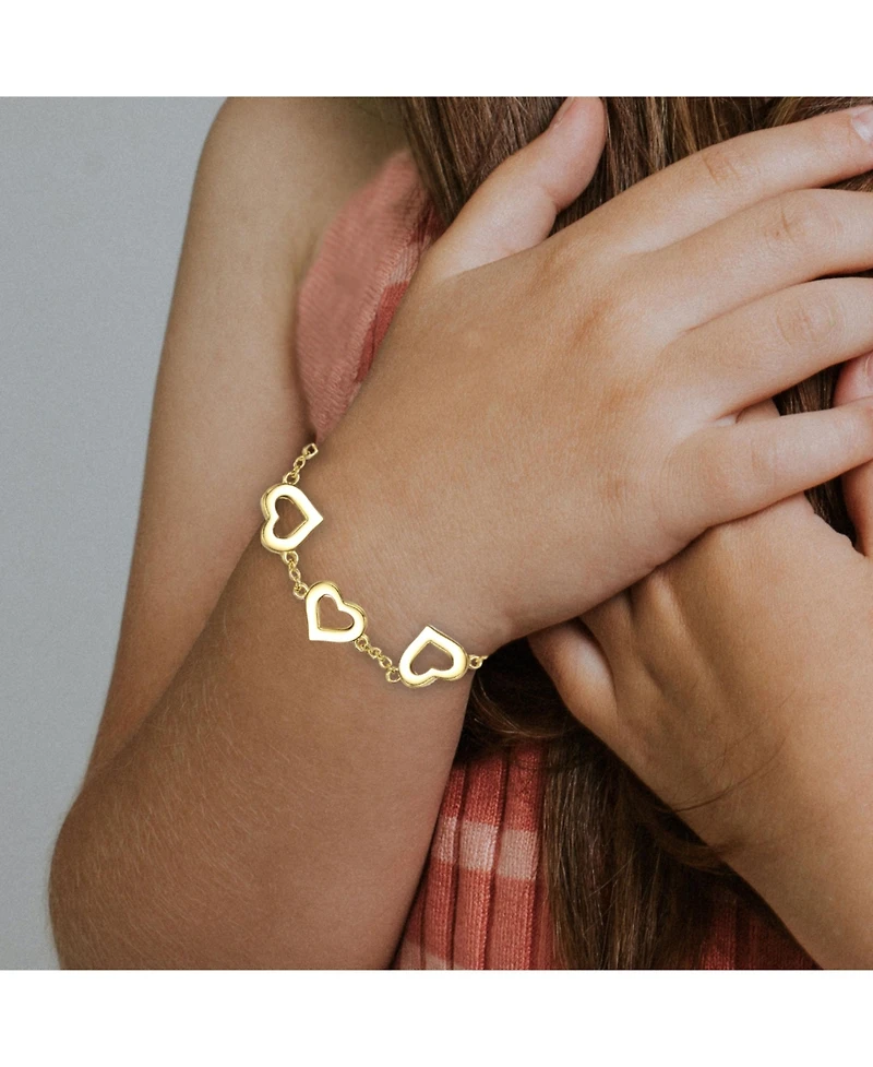 GiGiGirl 14k Yellow Gold Plated Forever Heart Toddler/Kids Bracelet, Adjustable Length, 1-6yrs
