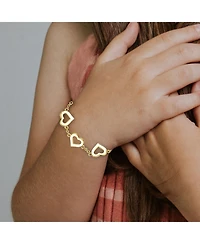 GiGiGirl 14k Yellow Gold Plated Forever Heart Toddler/Kids Bracelet, Adjustable Length, 1-6yrs