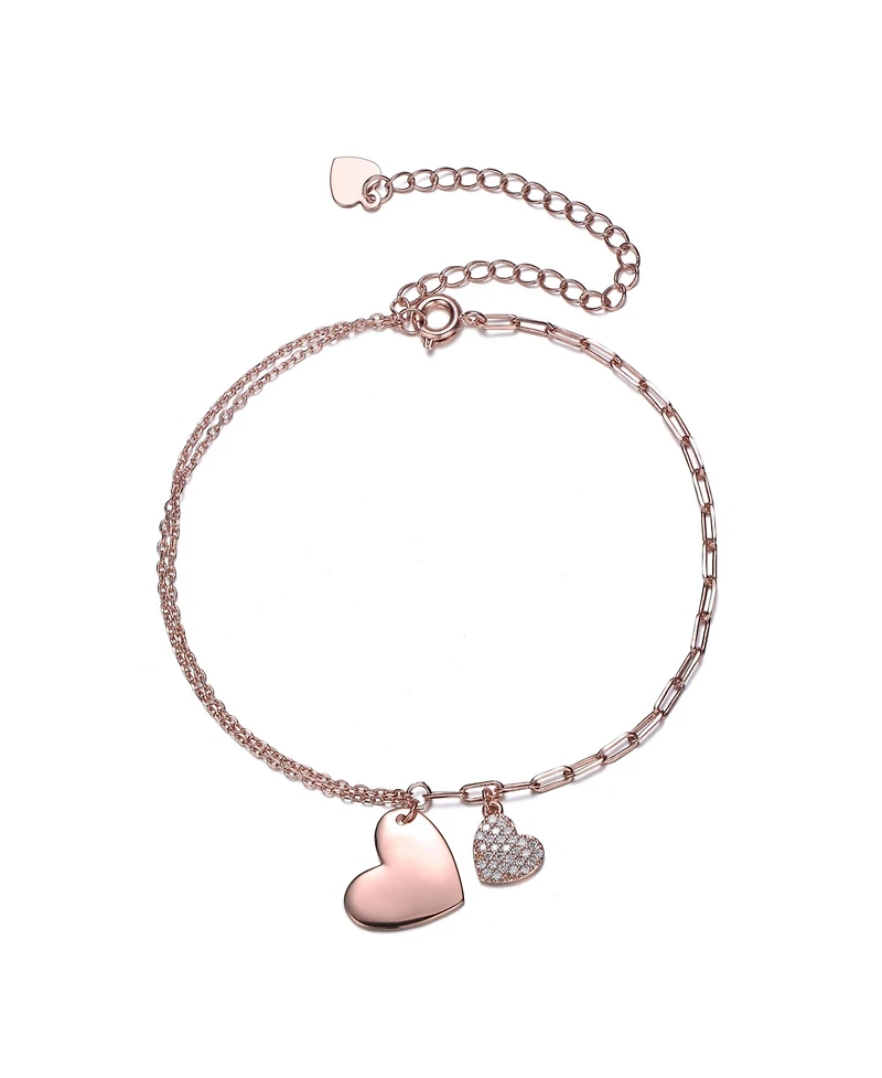 GiGiGirl Cubic Zirconia Adjustable Heart Charm Bracelet