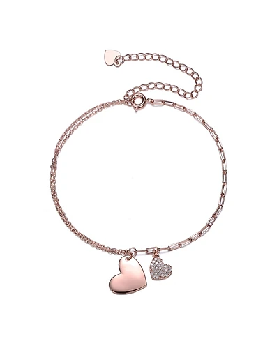GiGiGirl Cubic Zirconia Adjustable Heart Charm Bracelet