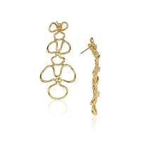 Suzy Levian Sterling Silver Cubic Zirconia Flower Drop Dangle Earrings