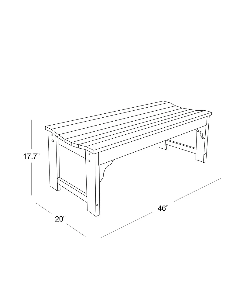 WestinTrends Backless All-Weather Outdoor Bench for Patio Garden