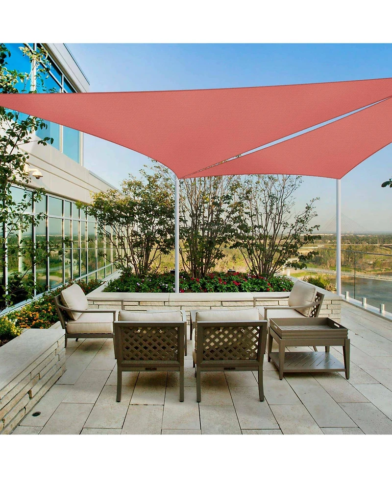 20 Ft 95% Uv Block Triangle Sun Shade Sail Outdoor Patio Pool Cover Net 2Pack