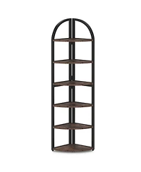 Tribesigns 6 Tier Corner Shelf, 71 inch Tall Corner Bookshelf for Small Space, Rustic Plant Stand Display Rack for Living Room, Home Office,Kitchen
