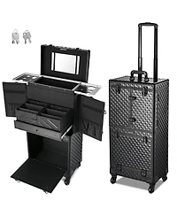 Byootique Rolling Makeup Case Trolley Cosmetic Organizer Hair Stylist Salon