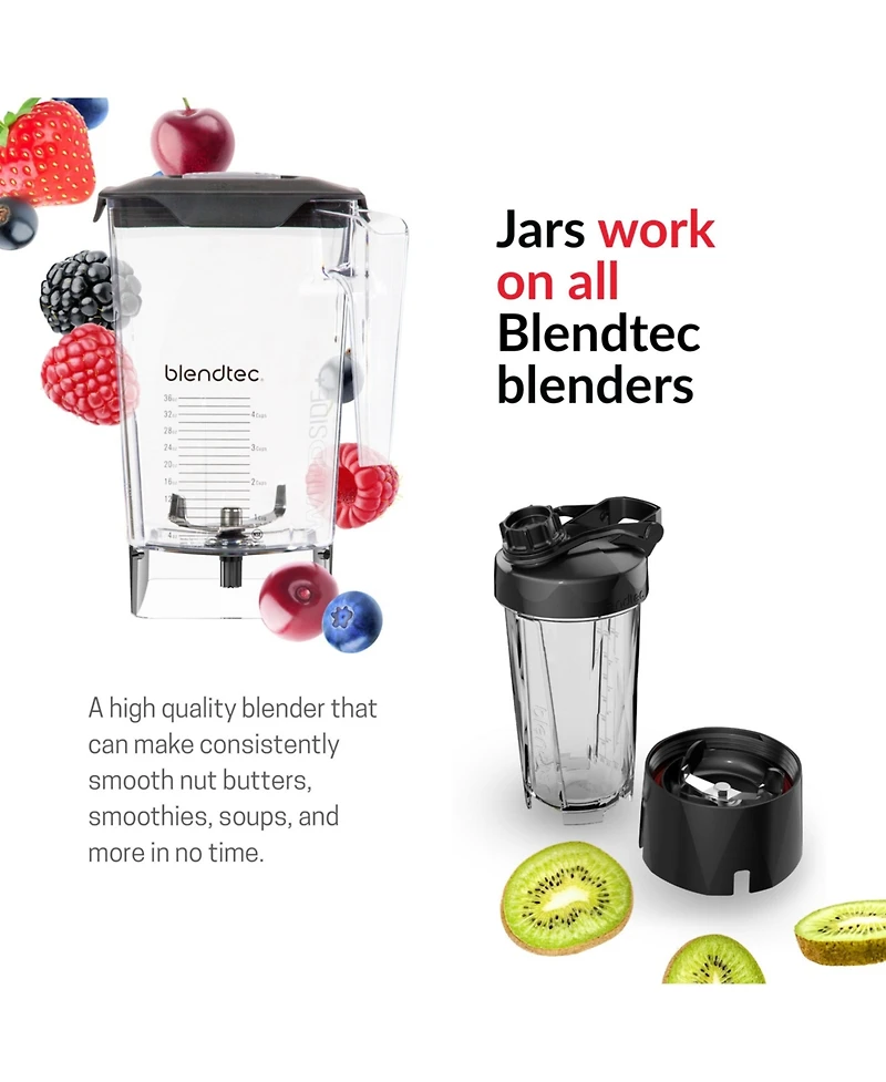 Blendtec Classic 575 Blender - WildSide+ Jar - Professional-Grade Power - Self-Cleaning - 4 Pre-programmed Cycles - 5-Speeds - Black, 90 oz