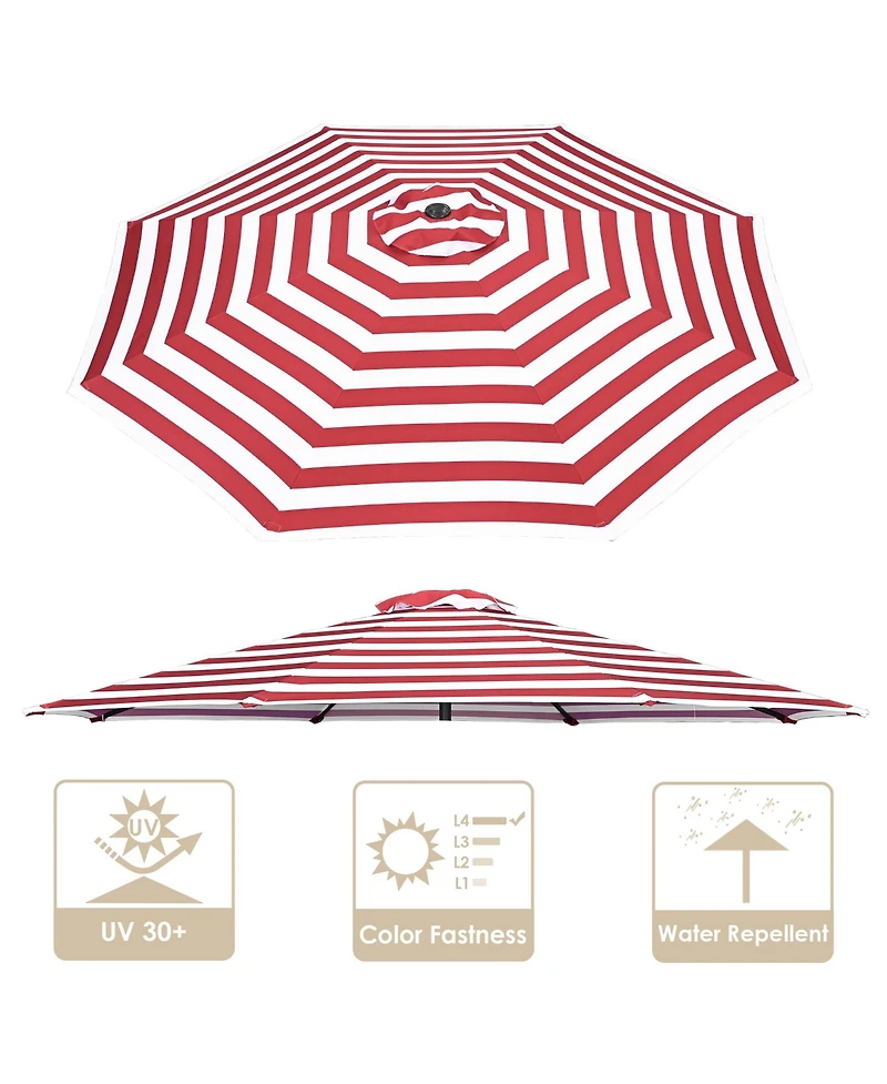 9 Ft Patio Umbrella Replacement Canopy Market Table Top Sunshade Cover Outdoor
