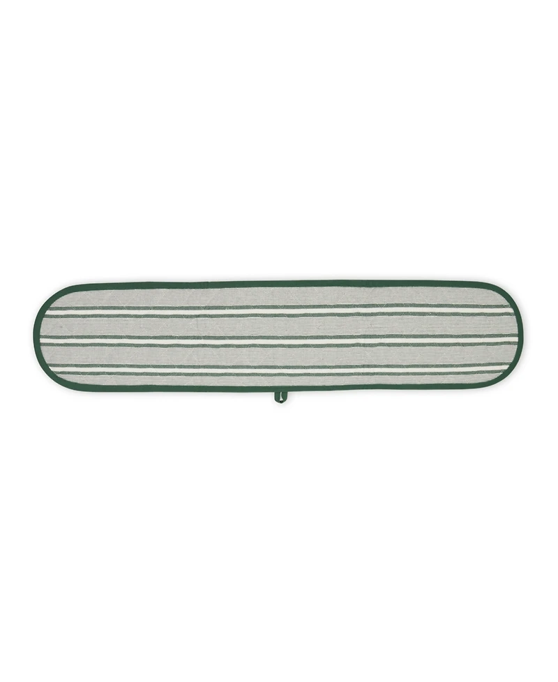 Design Imports Double Strip Chef Kitchen Cooking Baking Collection, Double Oven Mitt, 35x7.5", Dark Green