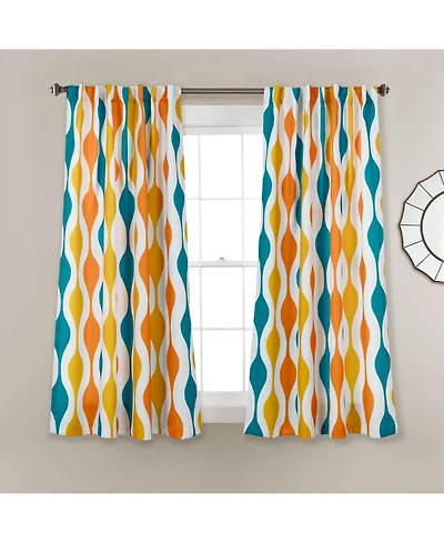 Lush Decor Mid Century Geo Light Filtering Window Curtain Panels