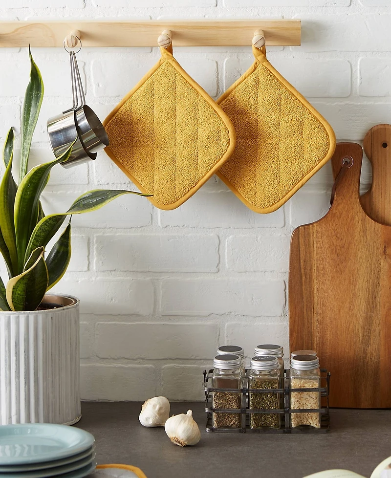 Design Imports Basic Kitchen Collection, Quilted Terry, Honey Gold, Potholder